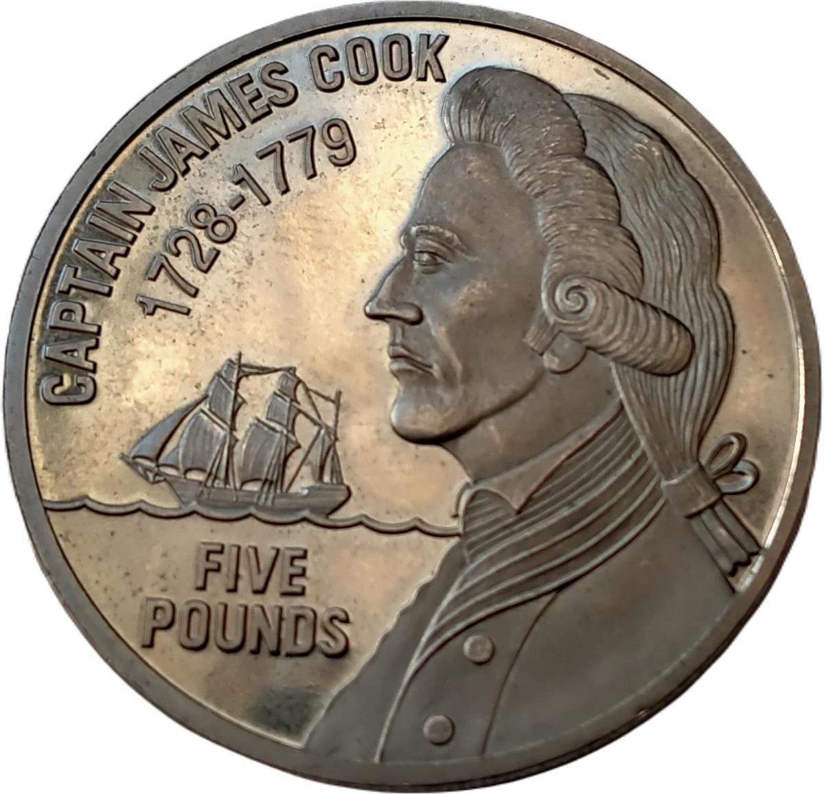 Jersey 5 Pounds - Elizabeth II Sea Exploration - James Cook reverse