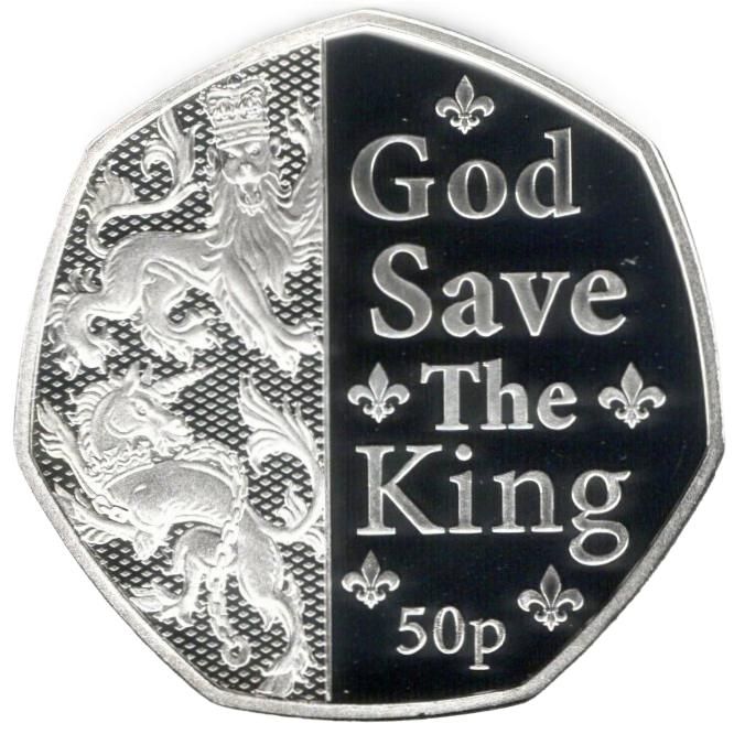 Isle of Man 50 Pence - Charles III Anthem - God Save the King; Silver Proof