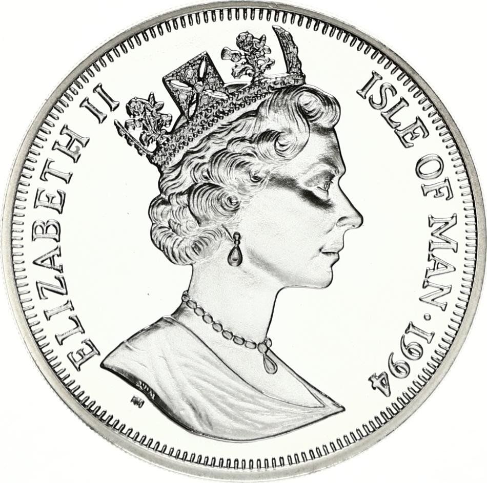 Isle of Man 1 Crown - Elizabeth II Louis Bleriot, Silver Proof obverse