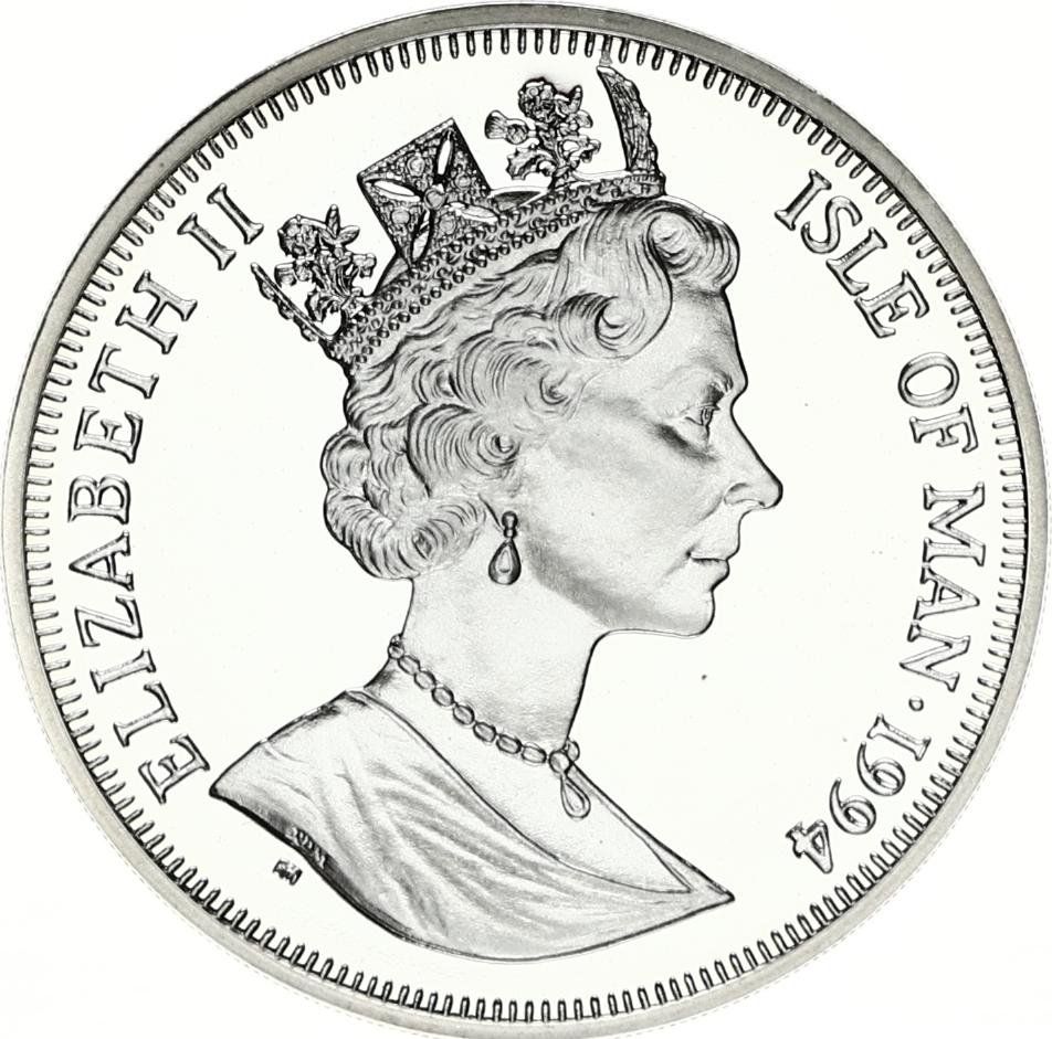 Isle of Man 1 Crown - Elizabeth II International Civil Aviation Organization, Silver Proof obverse