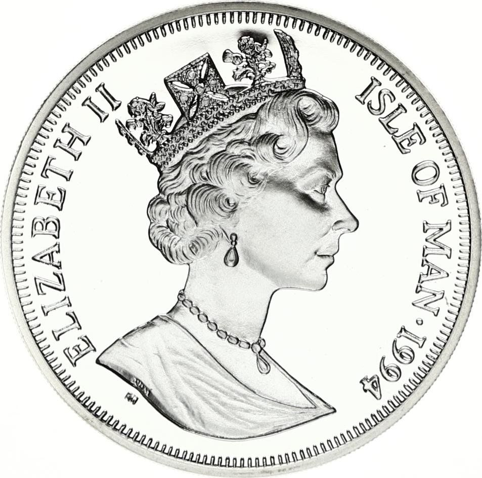 Isle of Man 1 Crown - Elizabeth II First Concorde Flight, Silver Proof obverse