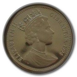 Gibraltar 1 Crown - Elizabeth II Elephants; Silver Proof obverse