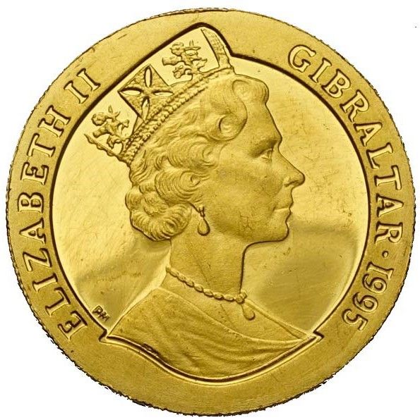 Gibraltar ⅕ Crown - Elizabeth II Rock of Gibraltar obverse