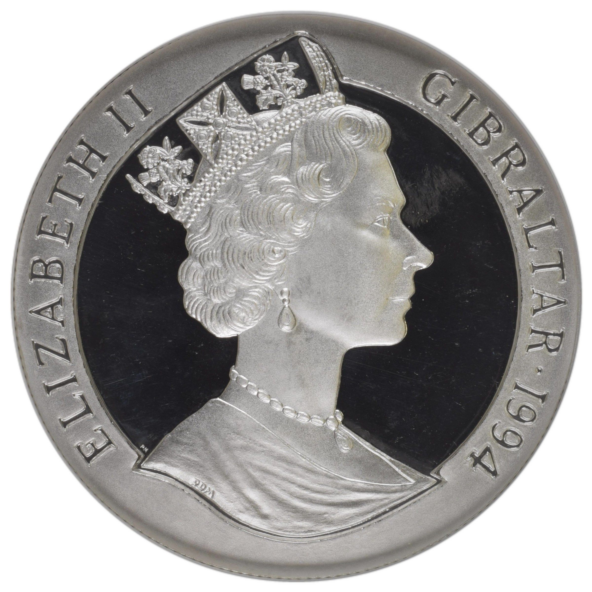 Gibraltar 40 Crown - Elizabeth II Solid as a Rock obverse