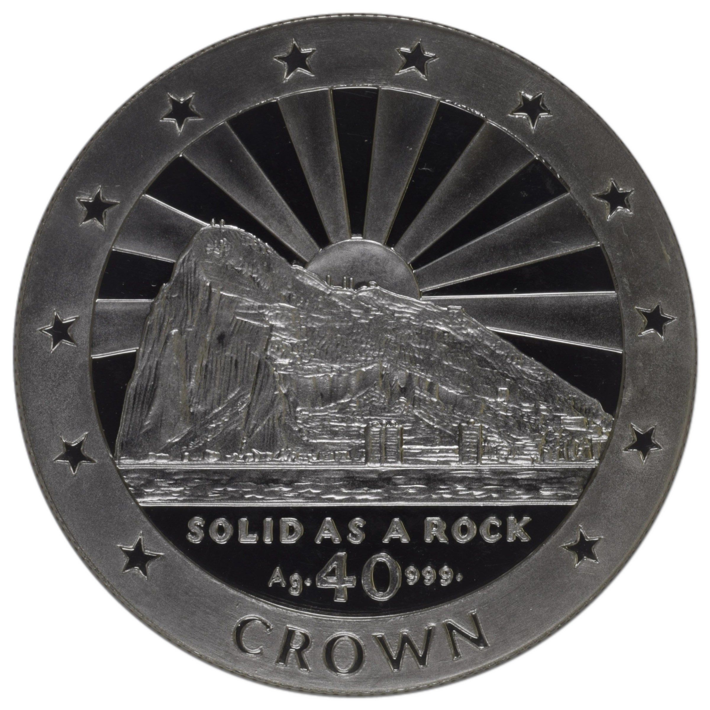 Gibraltar 40 Crown - Elizabeth II Solid as a Rock reverse