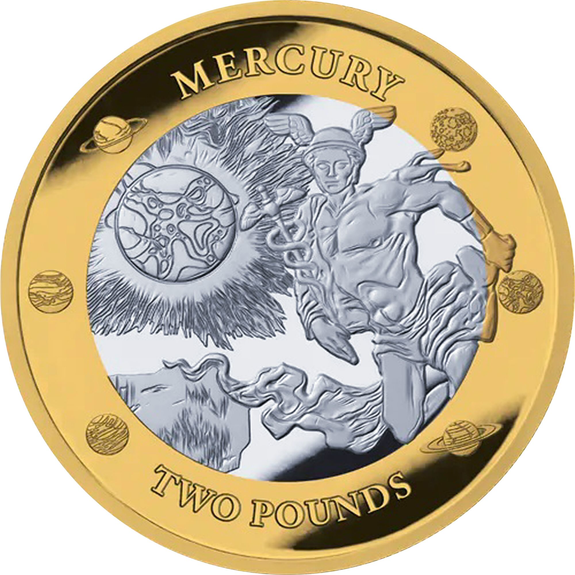 British Antarctic Territory 2 Pounds - Charles III Mercury Glacier; Silver