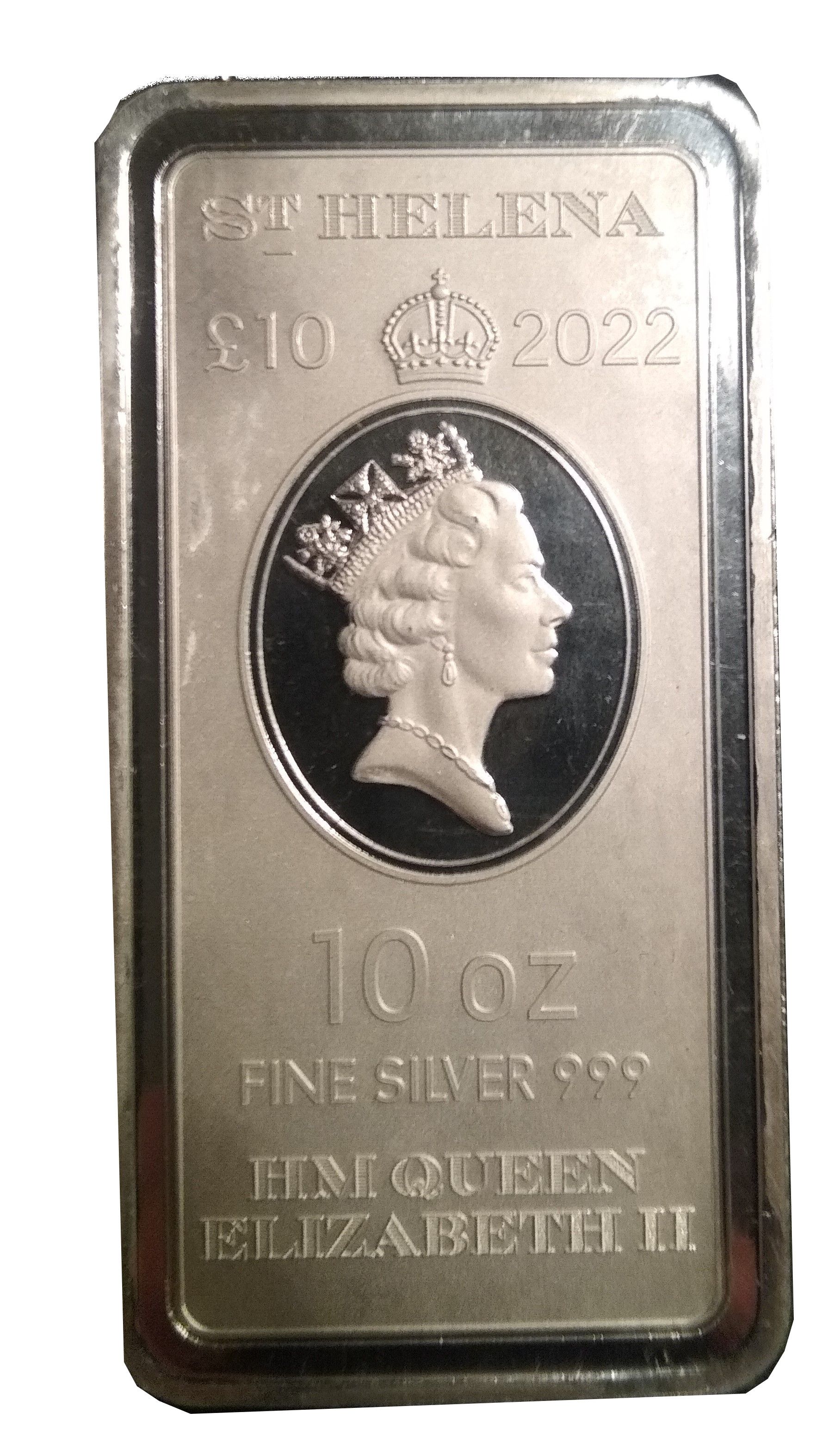 Saint Helena 10 Pounds - Elizabeth II East India Company - 10 oz obverse