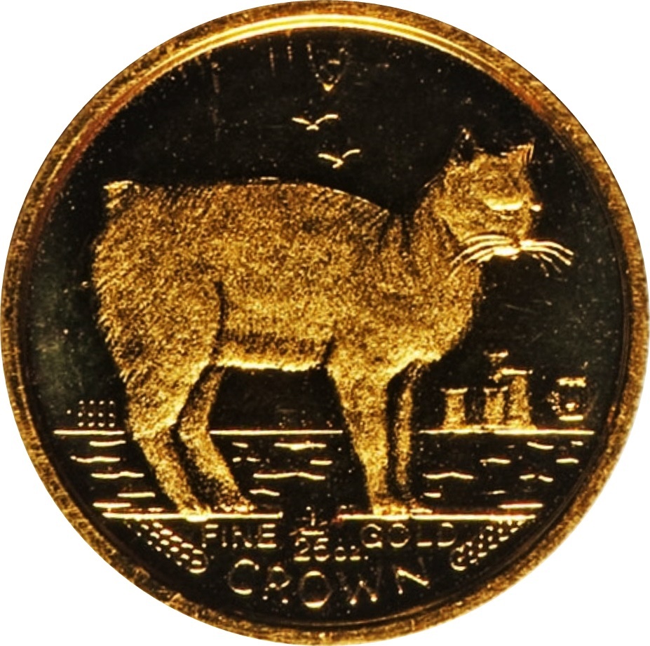Isle of Man 1/25 Crown - Elizabeth II Manx Cat
