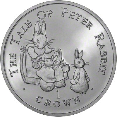 Gibraltar 1 Crown - Elizabeth II The Tale of Peter Rabbit; Silver Proof reverse