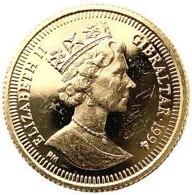 Gibraltar 1/25 Crown - Elizabeth II The Tale of Peter Rabbit; Gold Proof obverse