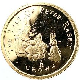 Gibraltar 1/25 Crown - Elizabeth II The Tale of Peter Rabbit; Gold Proof