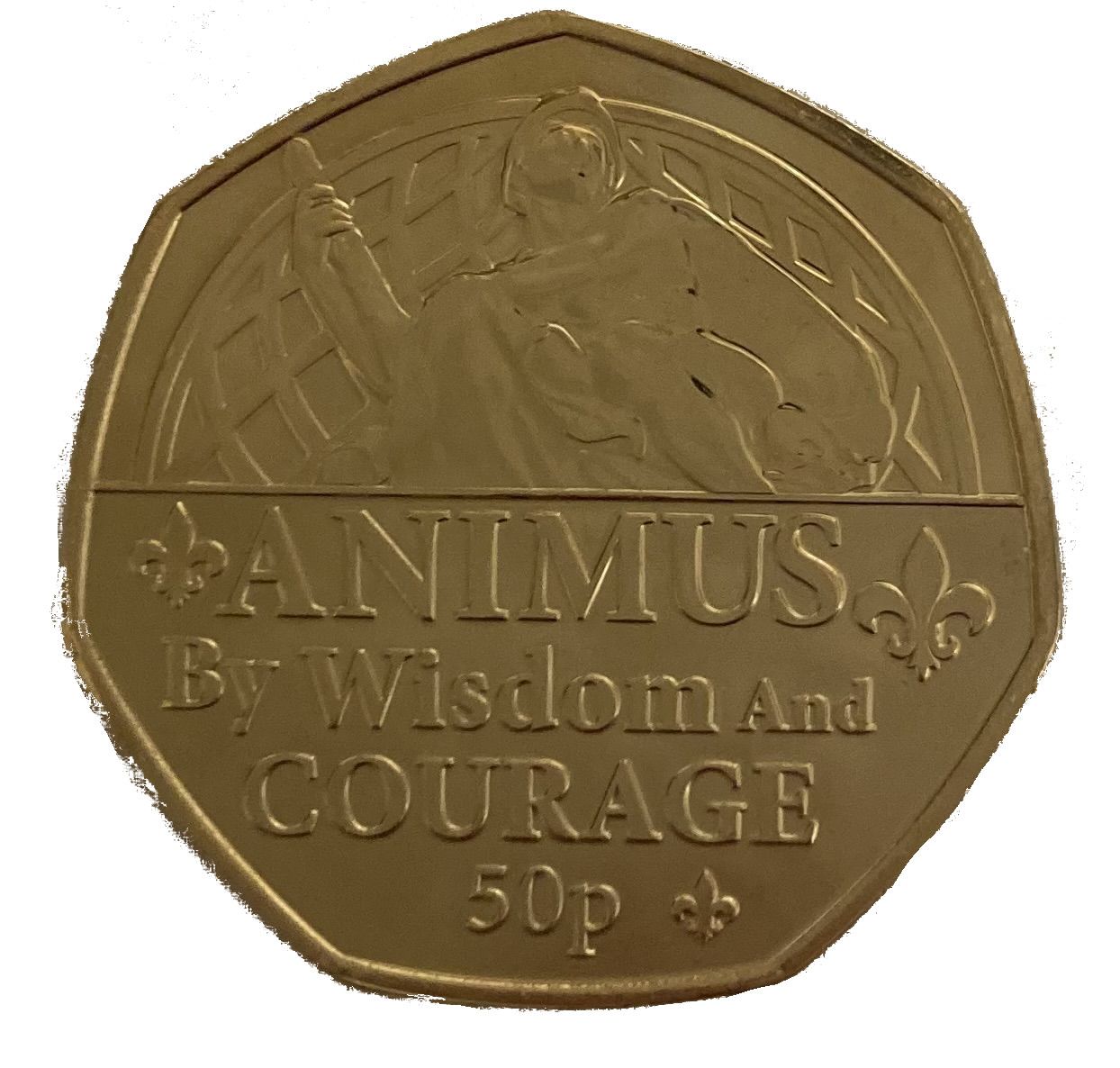 Jersey 50 Pence - Elizabeth II Platinum Jubilee - Animus; Gold Plated reverse