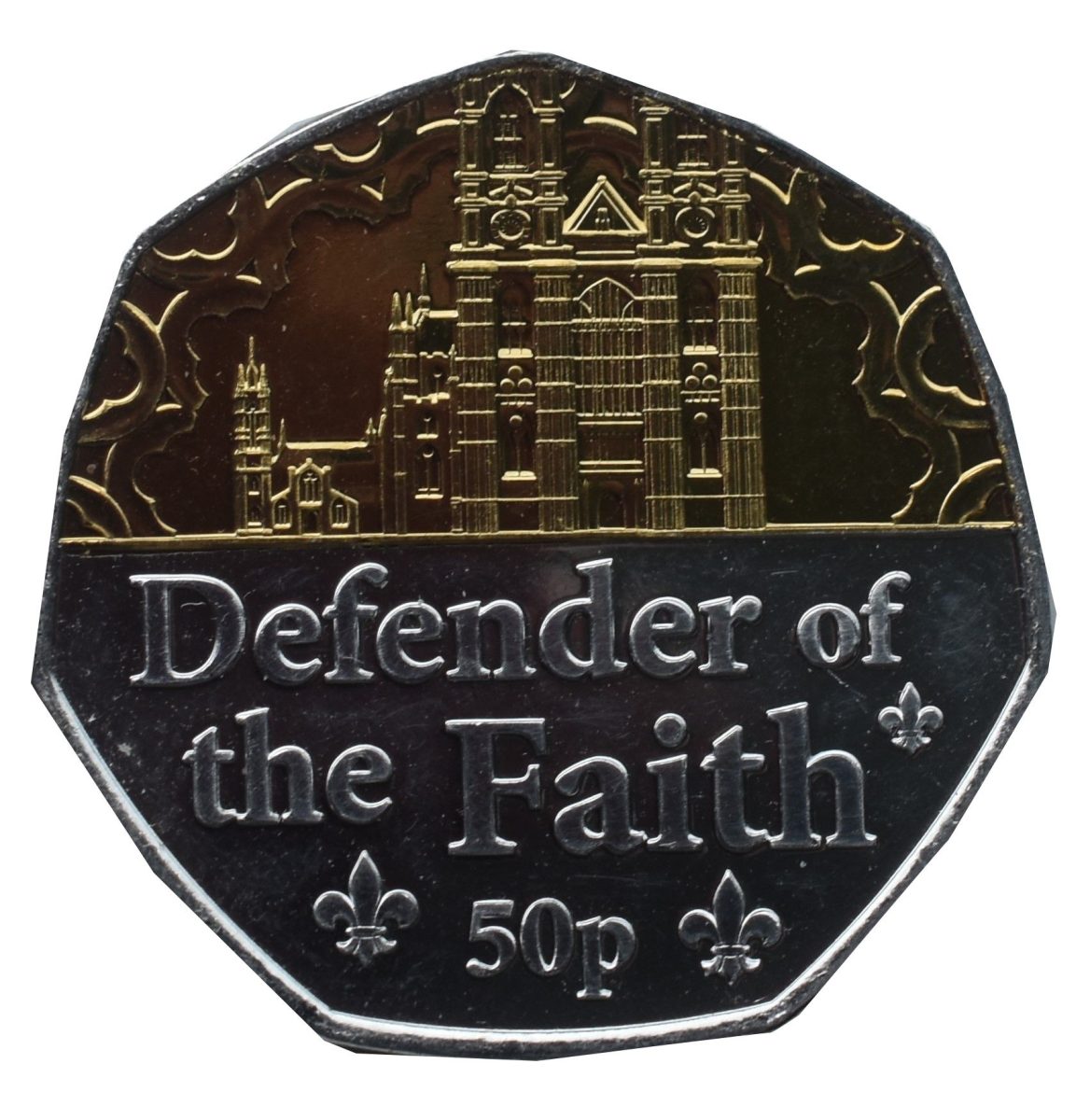 Guernsey 50 Pence - Elizabeth II Defender of the Faith; Silver and Gold Plated
