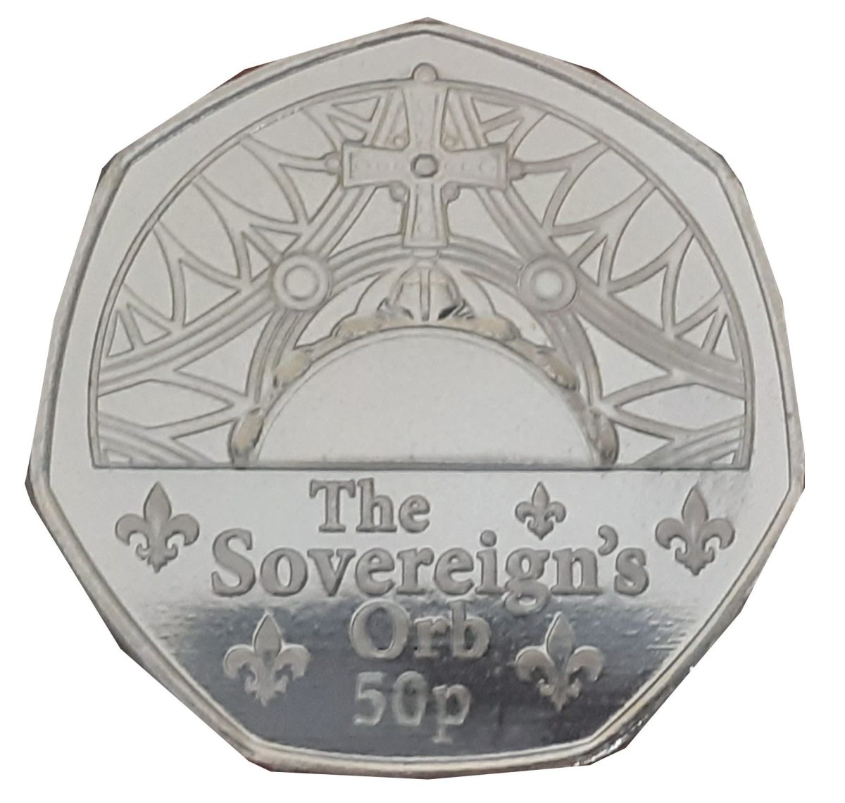 Guernsey 50 Pence - Charles III Coronation Regalia - The Sovereign's Orb