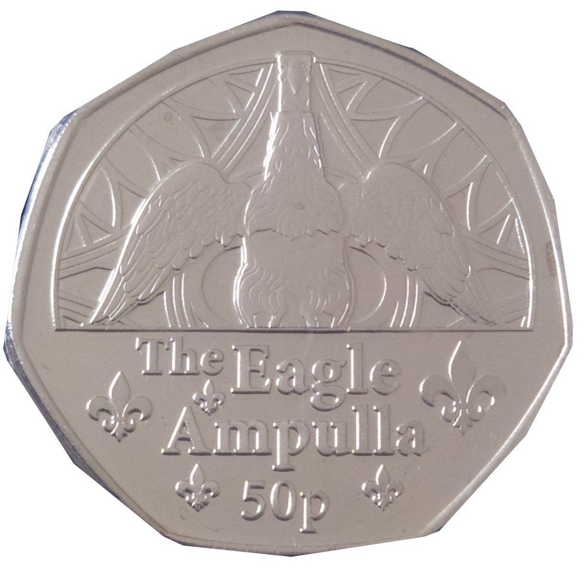 Guernsey 50 Pence - Charles III Coronation Regalia - The Eagle Ampulla