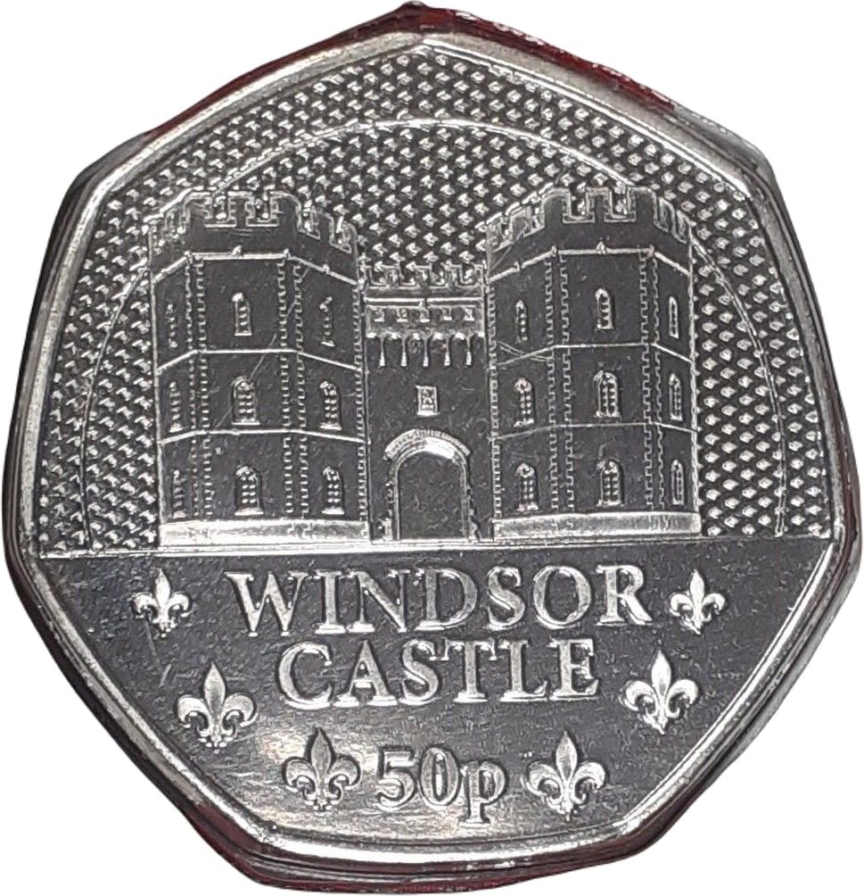 Jersey 50 Pence - Charles III Royal Residence - Windsor Castle reverse