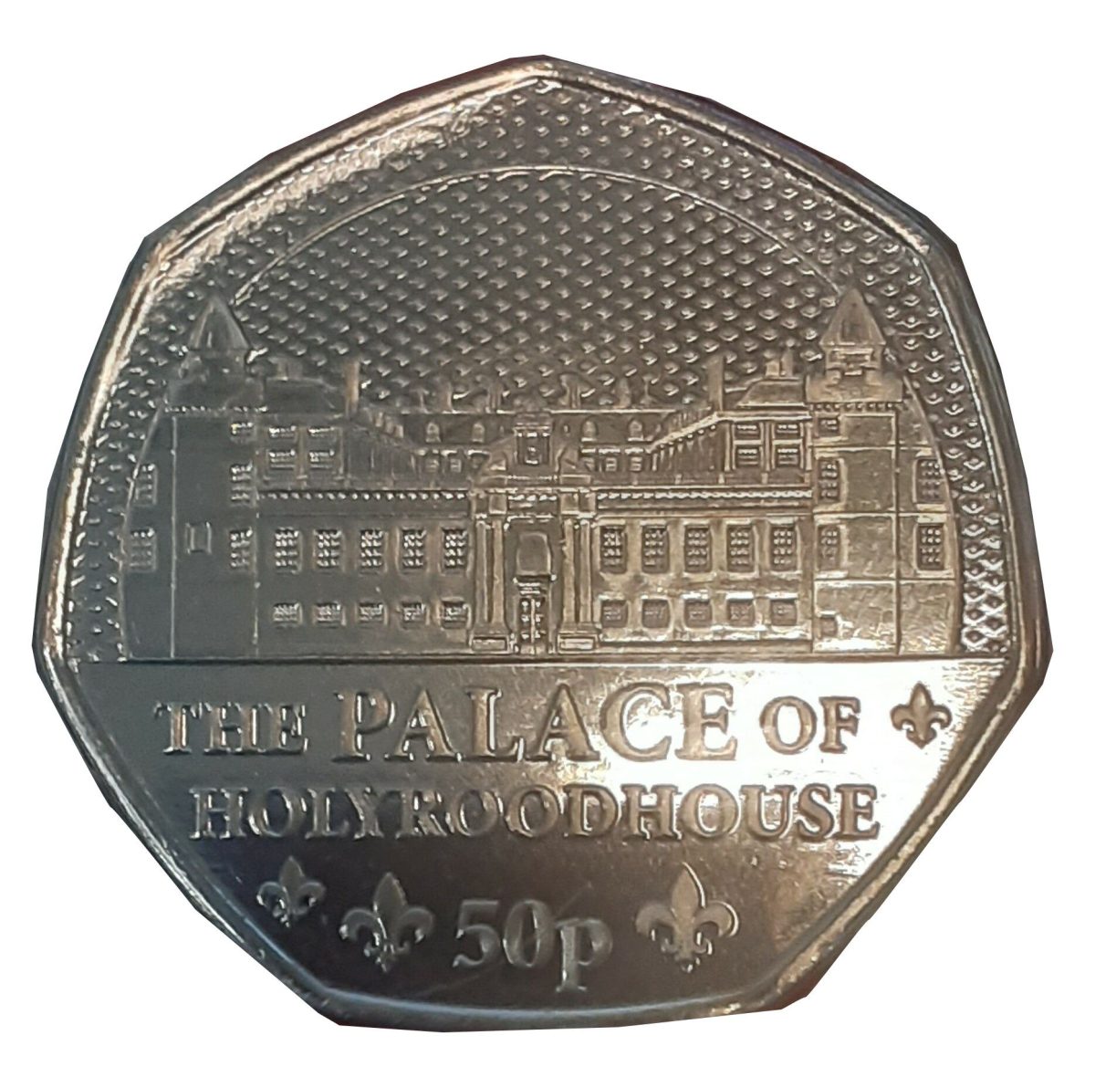Jersey 50 Pence - Charles III Royal Residence - The Palace of Holyroodhouse reverse