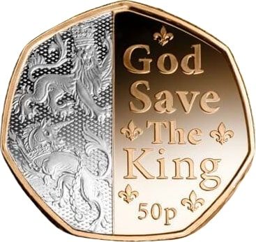 Isle of Man 50 Pence - Charles III Anthem - God Save the King; Gold Proof