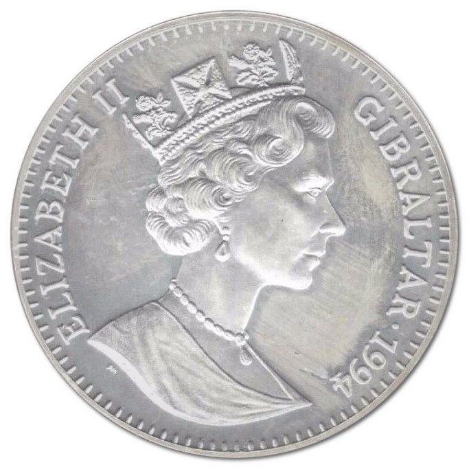 Gibraltar 1 Crown - Elizabeth II The Final Problem; Silver Proof obverse