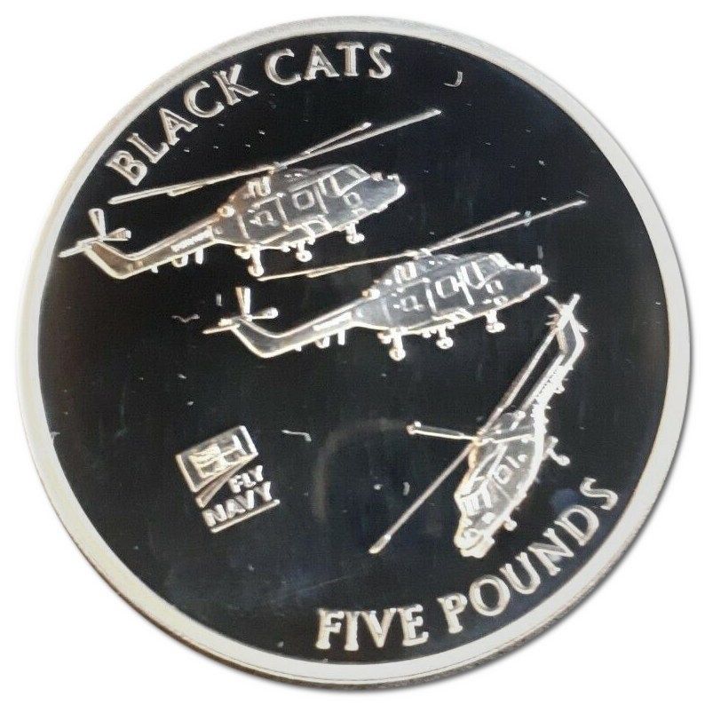 Jersey 5 Pounds - Elizabeth II Naval Aviation - Black Cats; Silver Proof reverse