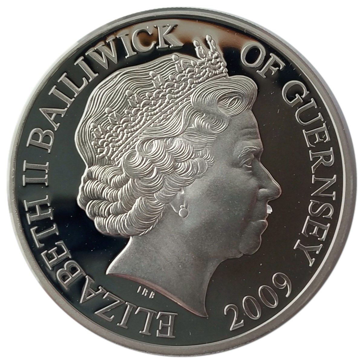 Guernsey 5 Pounds - Elizabeth II Naval Aviation - Search and Rescue; Silver Proof obverse