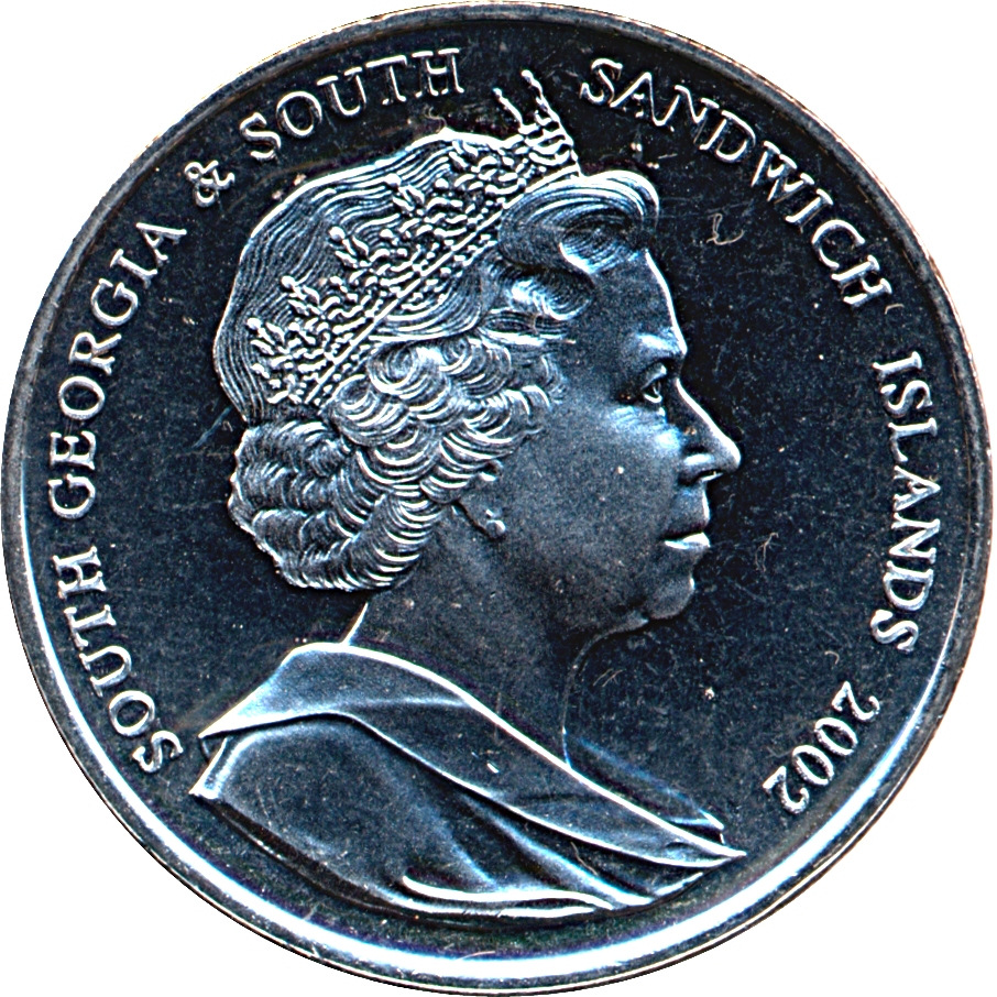 South Georgia and the South Sandwich Islands 2 Pounds - Elizabeth II Golden Jubilee obverse