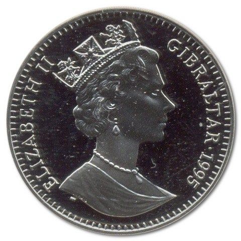 Gibraltar 1 Crown - Elizabeth II Relay Runner; Silver Proof obverse