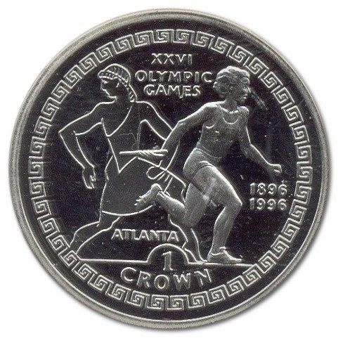 Gibraltar 1 Crown - Elizabeth II Relay Runner; Silver Proof reverse