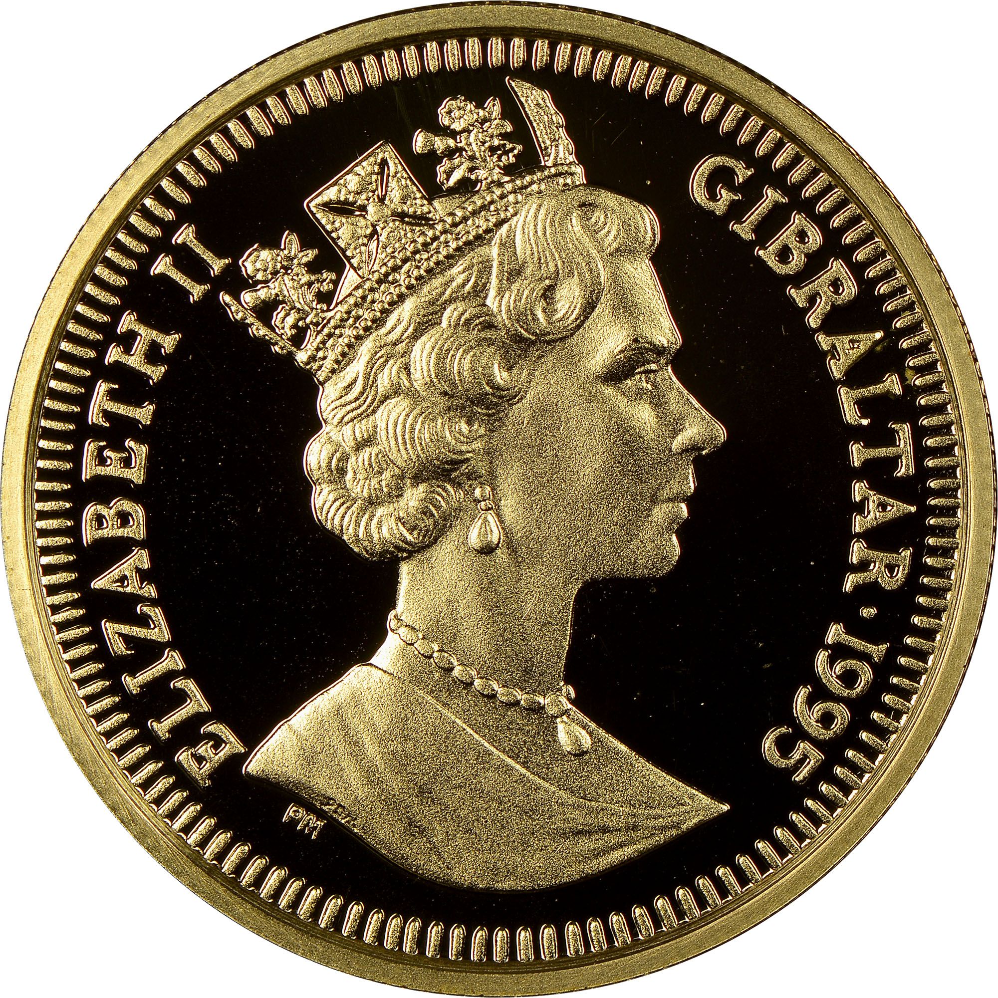 Gibraltar ⅕ Crown - Elizabeth II Discus Thrower obverse