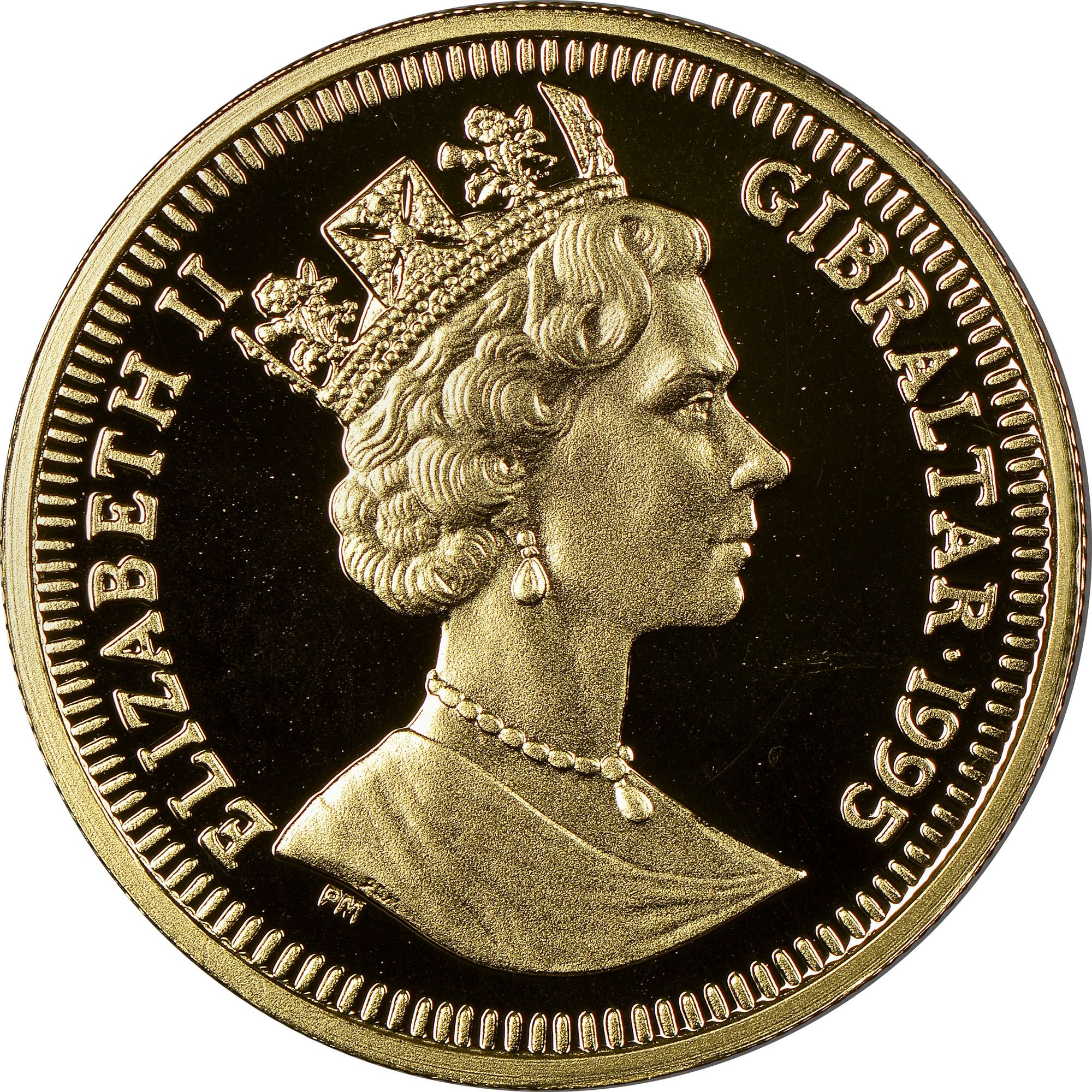 Gibraltar ⅕ Crown - Elizabeth II Javelin Thrower obverse