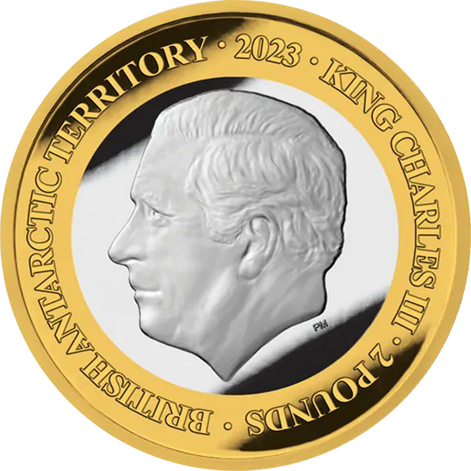 British Antarctic Territory 2 Pounds - Charles III Gold State Coach obverse