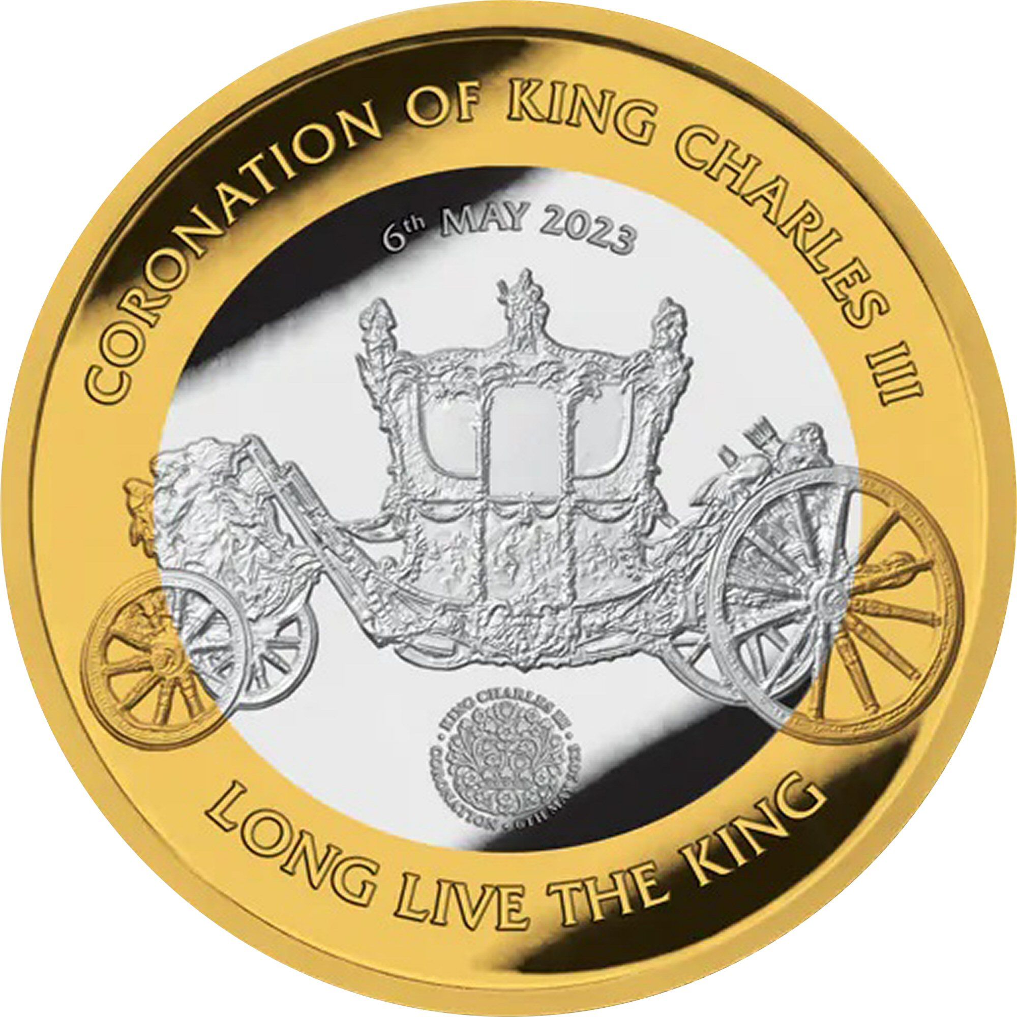 British Antarctic Territory 2 Pounds - Charles III Gold State Coach