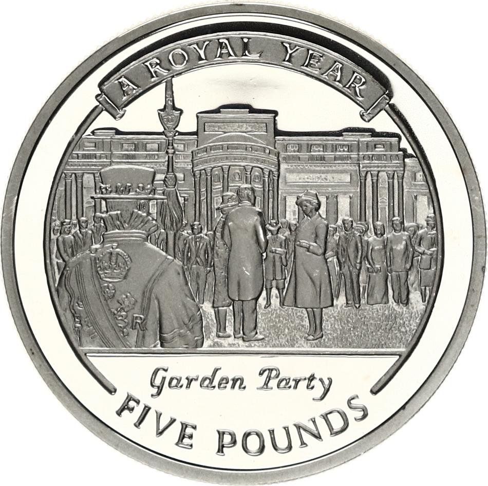 Gibraltar 5 Pounds - Elizabeth II Garden Party reverse