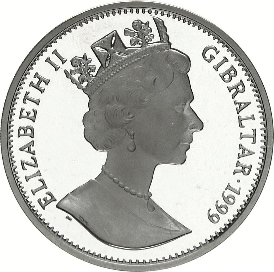 Gibraltar 1 Crown - Elizabeth II Barbarossa; Silver Proof Issue obverse