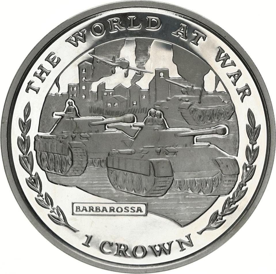 Gibraltar 1 Crown - Elizabeth II Barbarossa; Silver Proof Issue reverse