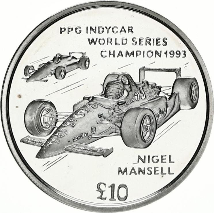 Isle of Man 10 Pounds - Elizabeth II Nigel Mansell