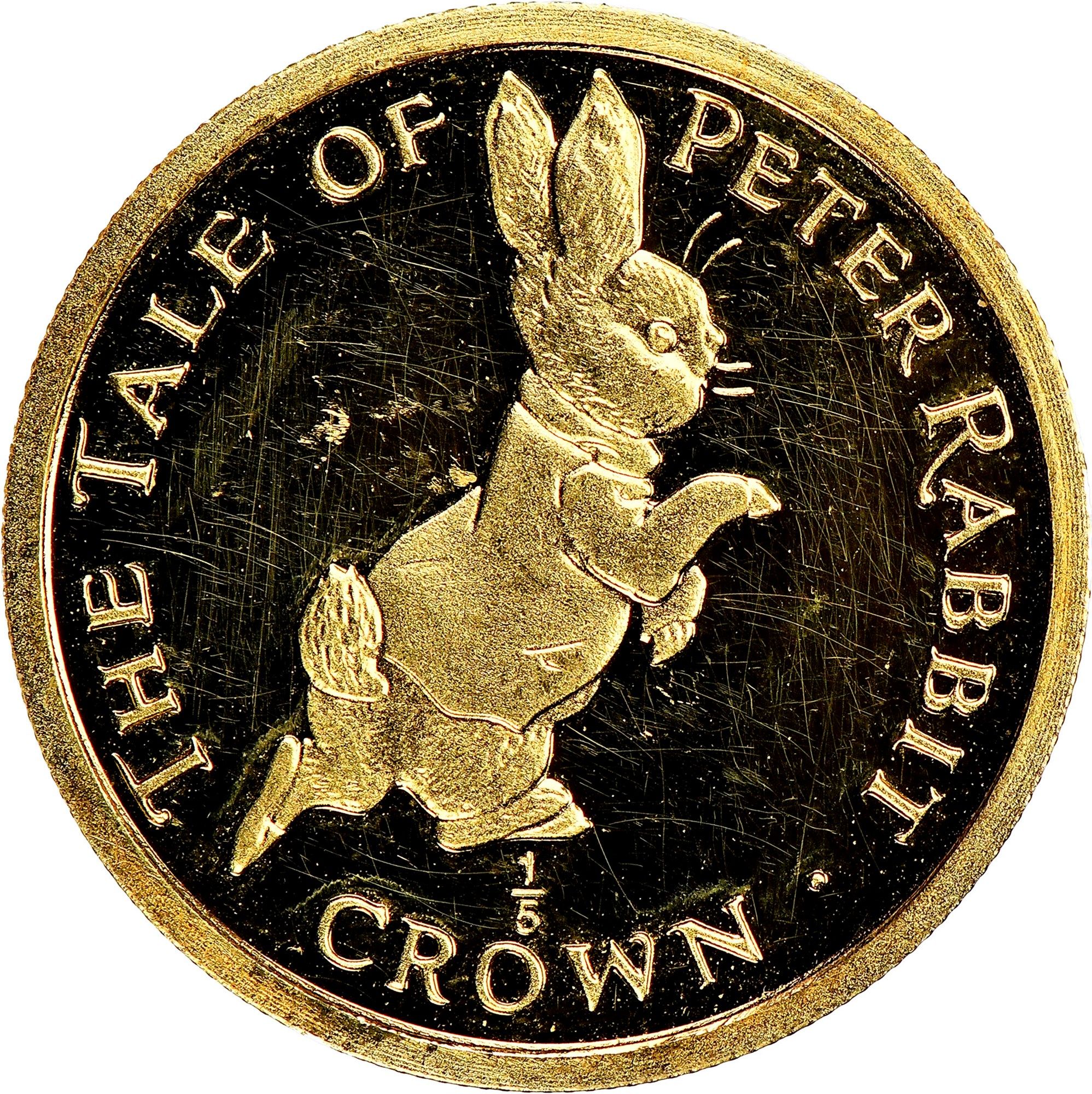 Gibraltar ⅕ Crown - Elizabeth II Peter Rabbit; Gold Proof