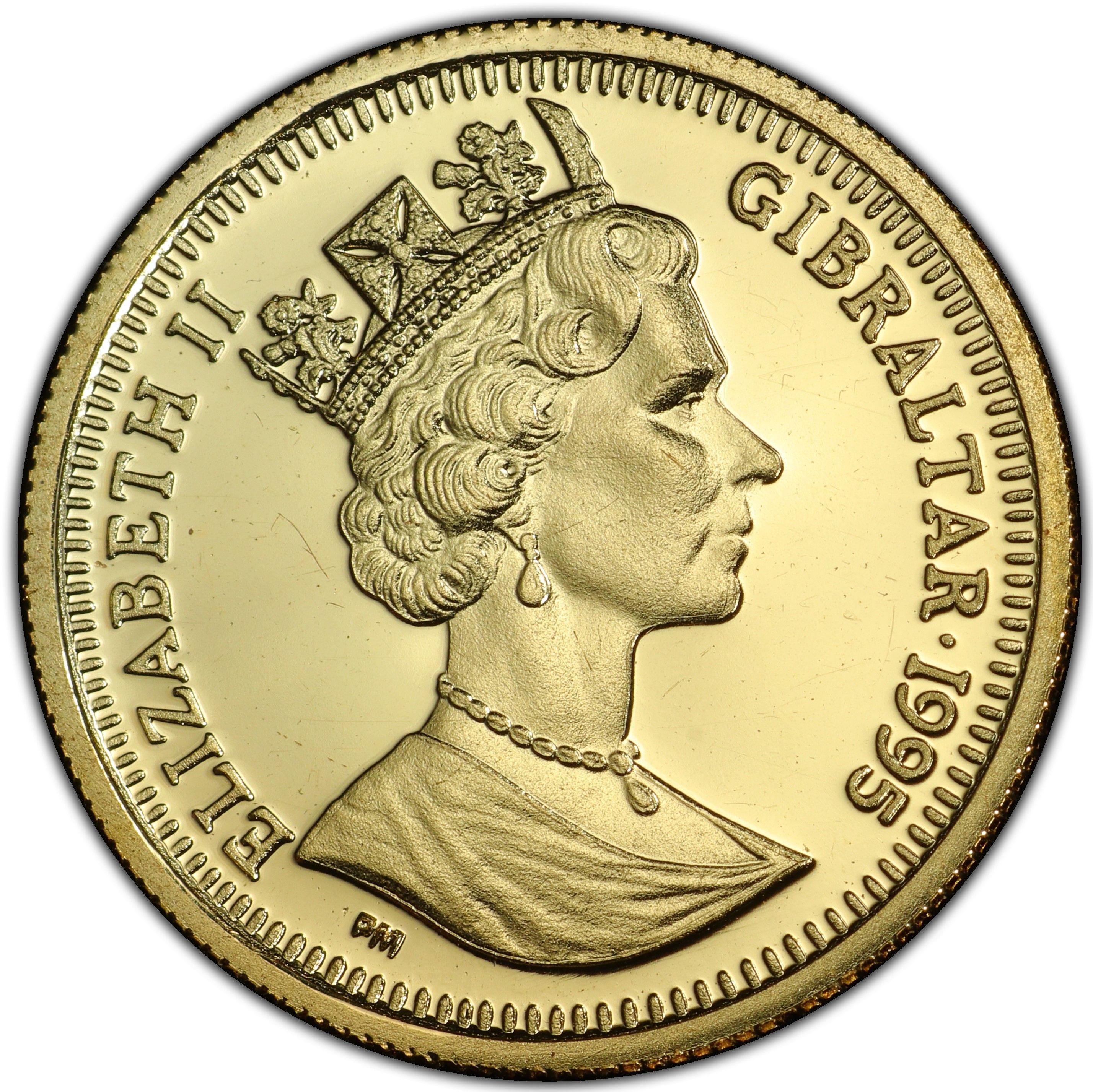 Gibraltar ⅒ Crown - Elizabeth II Peter Rabbit; Gold Proof obverse