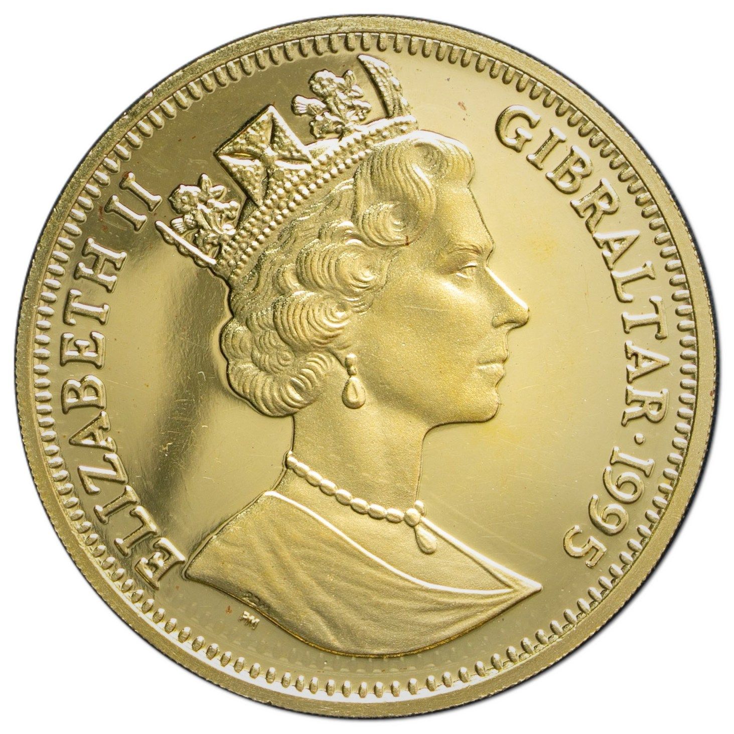 Gibraltar 1 Royal - Elizabeth II Collie; Gold obverse