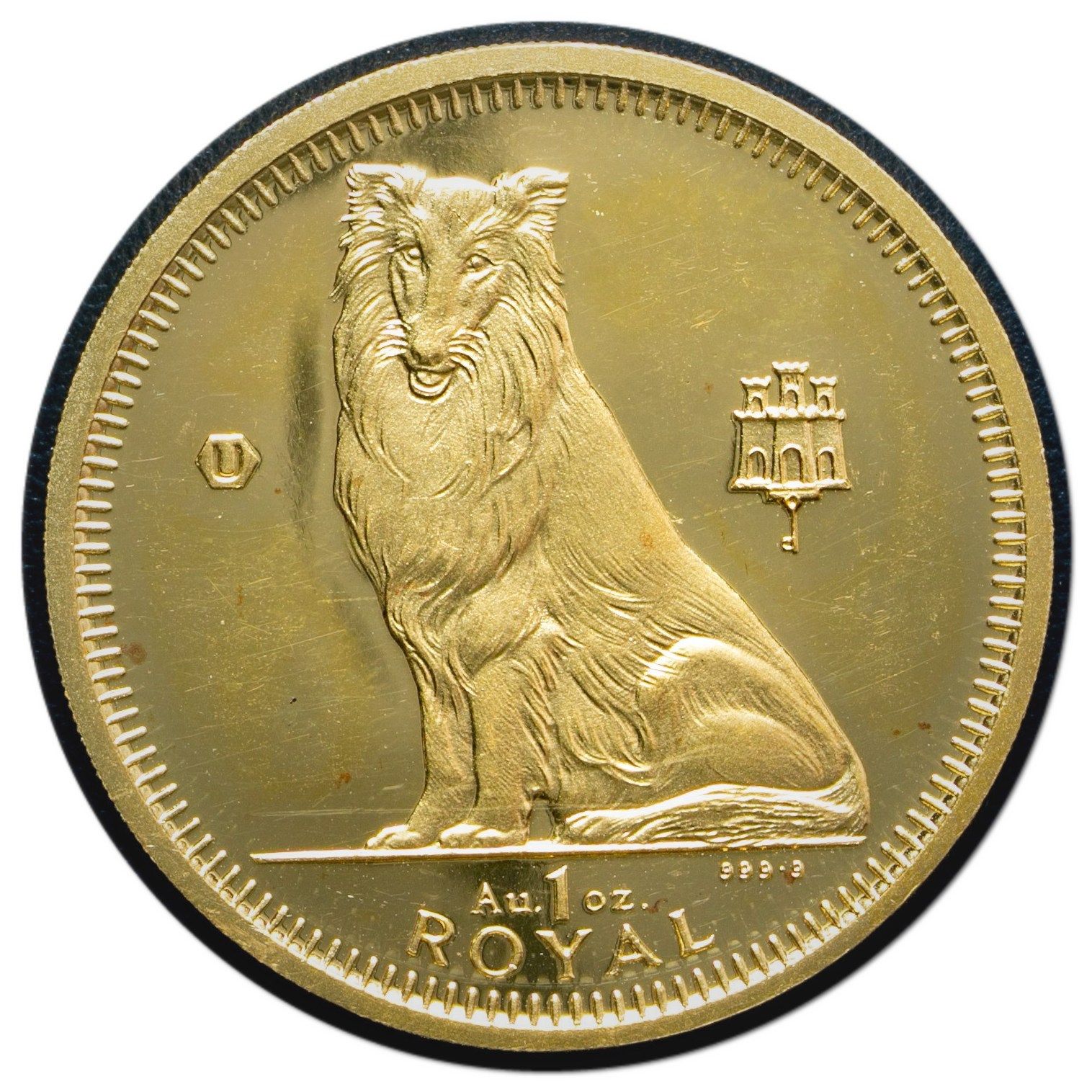 Gibraltar 1 Royal - Elizabeth II Collie; Gold