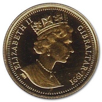 Gibraltar 1/25 Crown - Elizabeth II Chariots Racing obverse