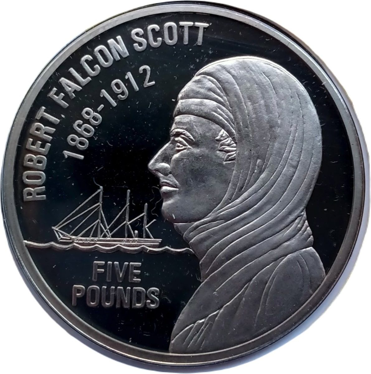Jersey 5 Pounds - Elizabeth II Sea Exploration - Robert Falcon Scott reverse