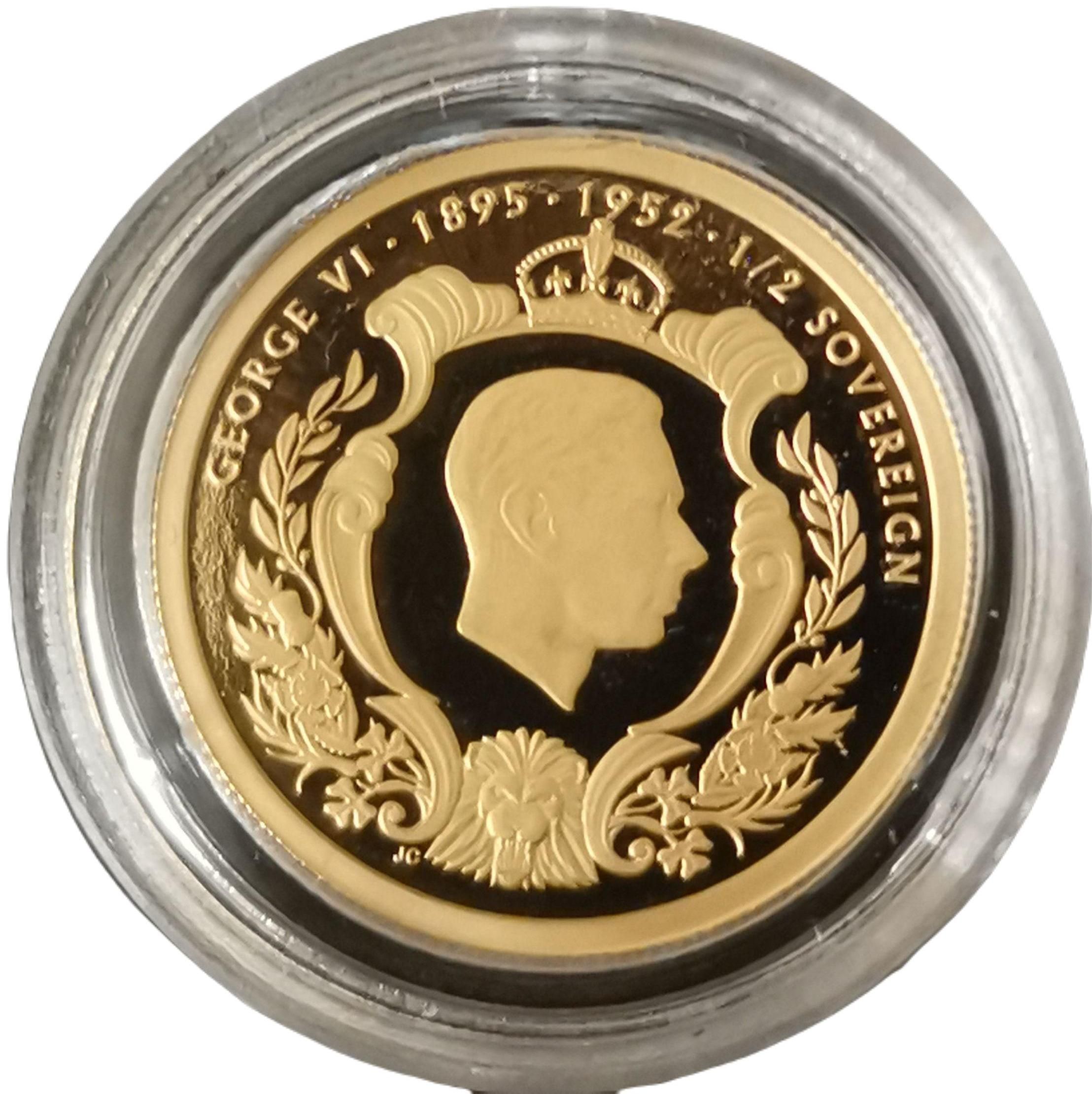 Tristan da Cunha ½ Sovereign - Elizabeth II King George VI tribute