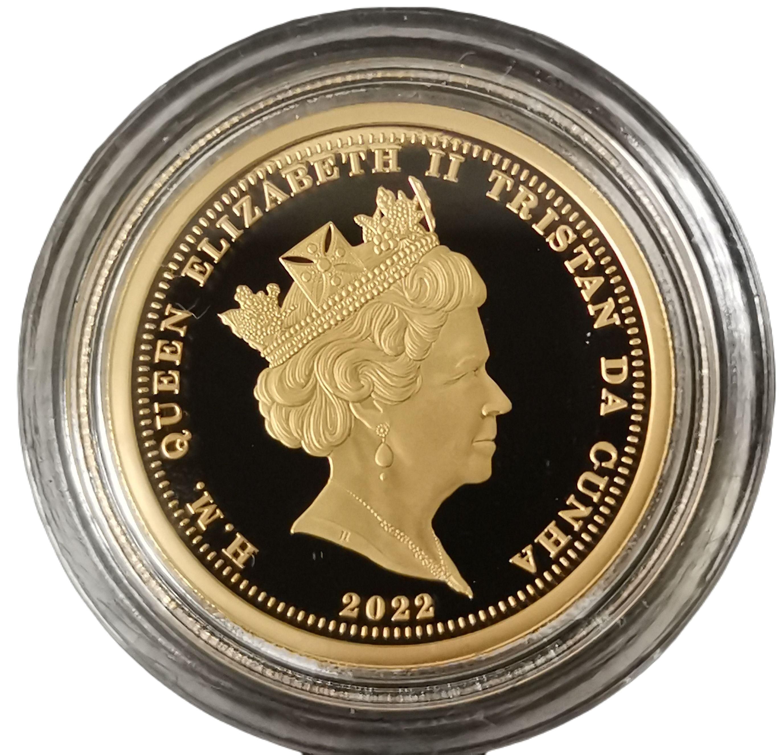 Tristan da Cunha 1 Sovereign - Elizabeth II King George VI tribute