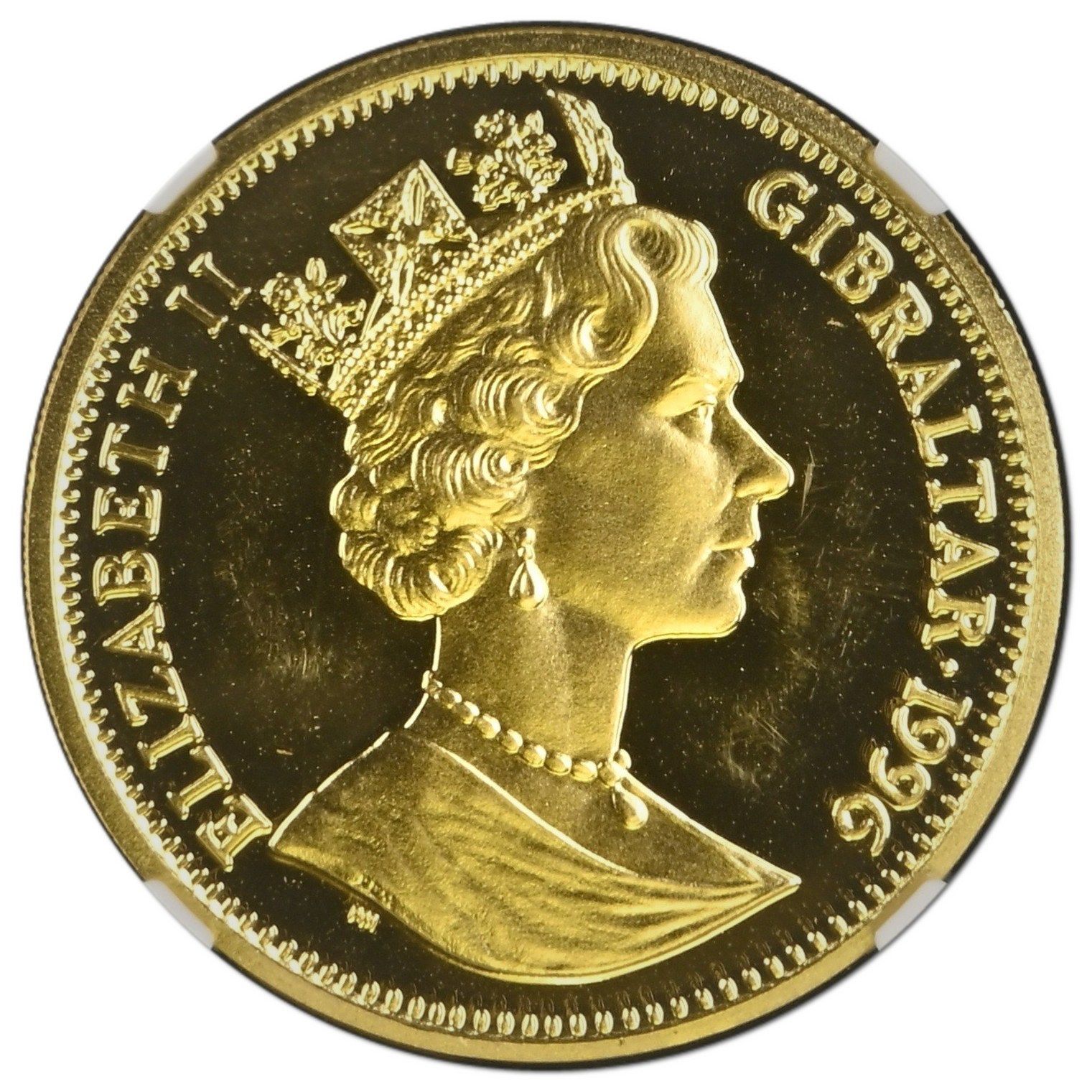 Gibraltar 1 Royal - Elizabeth II Bulldog; Gold Issue obverse