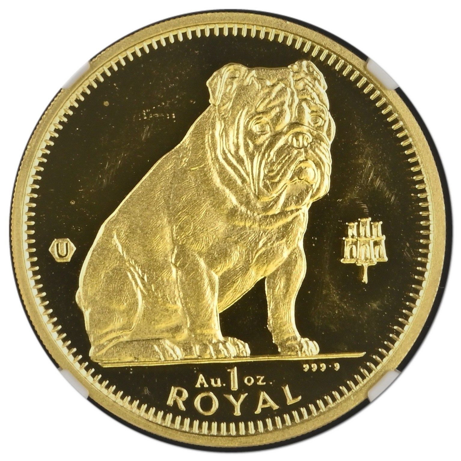 Gibraltar 1 Royal - Elizabeth II Bulldog; Gold Issue