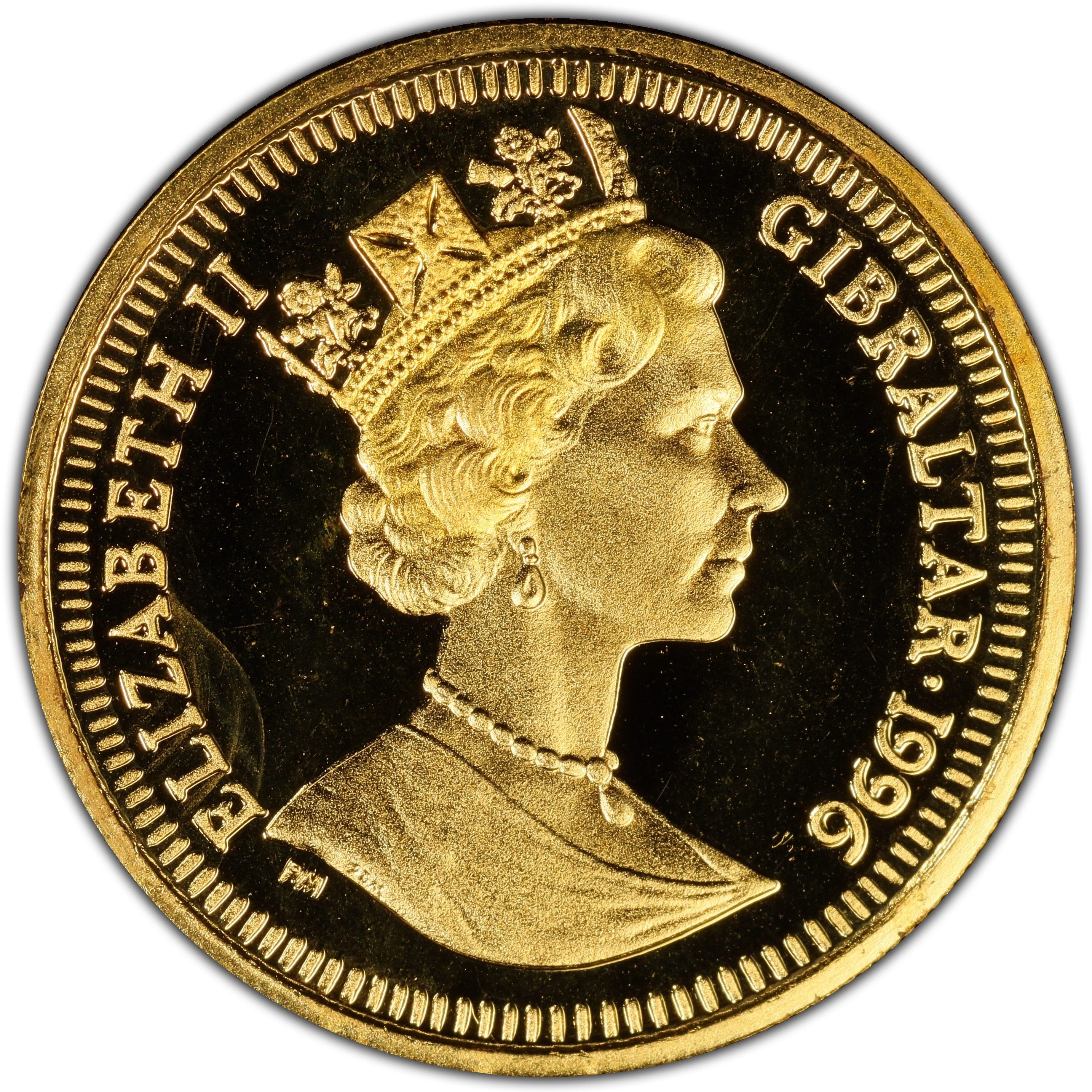 Gibraltar ⅕ Crown - Elizabeth II Charlie Chaplin obverse