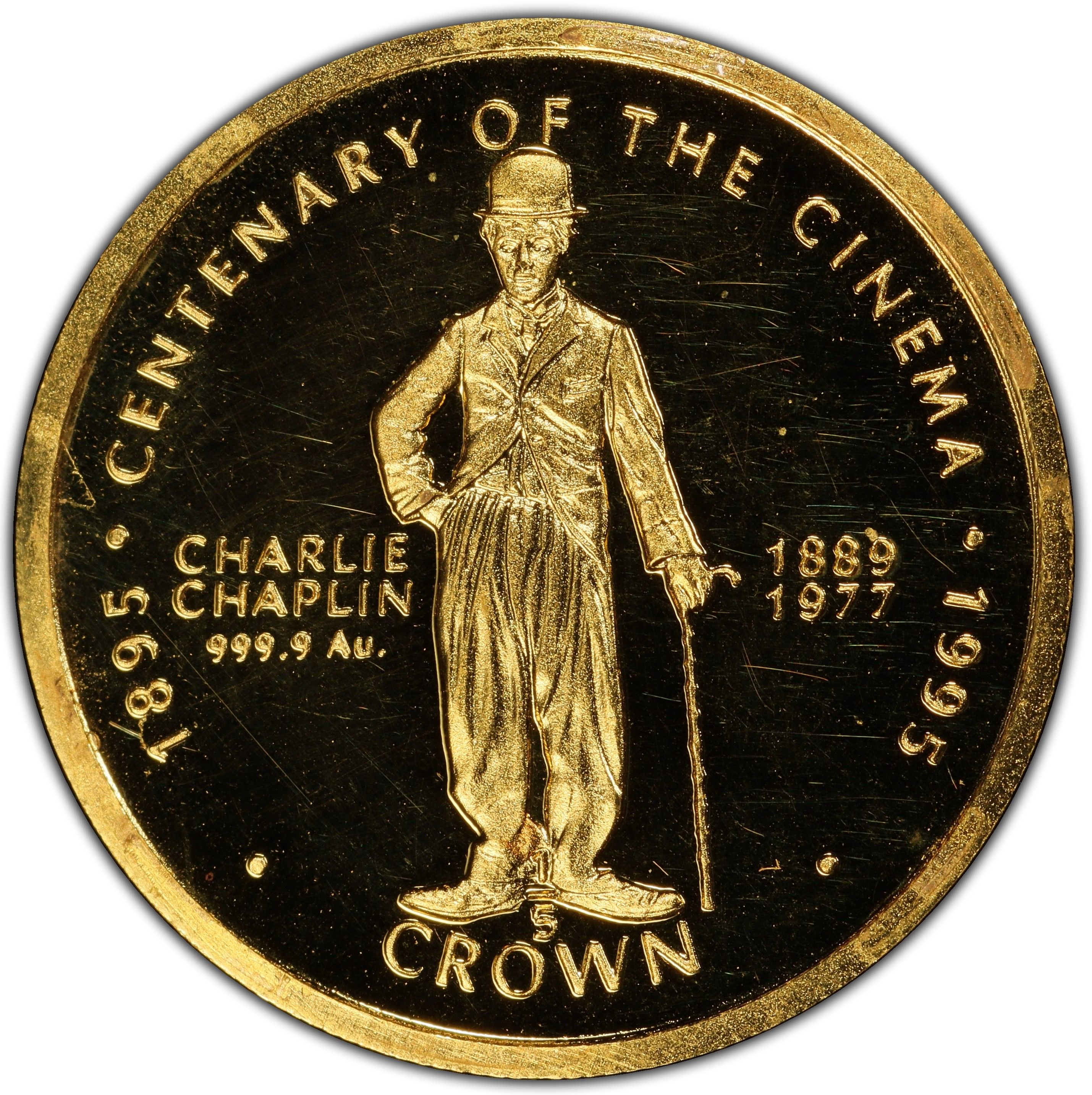 Gibraltar ⅕ Crown - Elizabeth II Charlie Chaplin reverse