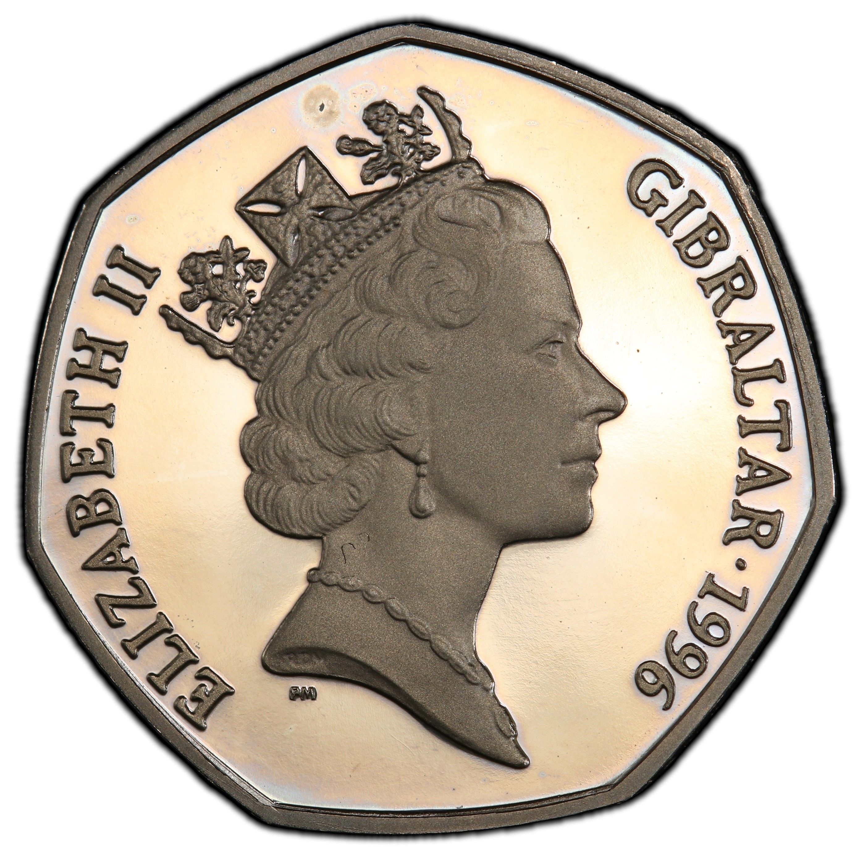 Gibraltar 50 Pence - Elizabeth II Christmas; Silver Proof obverse
