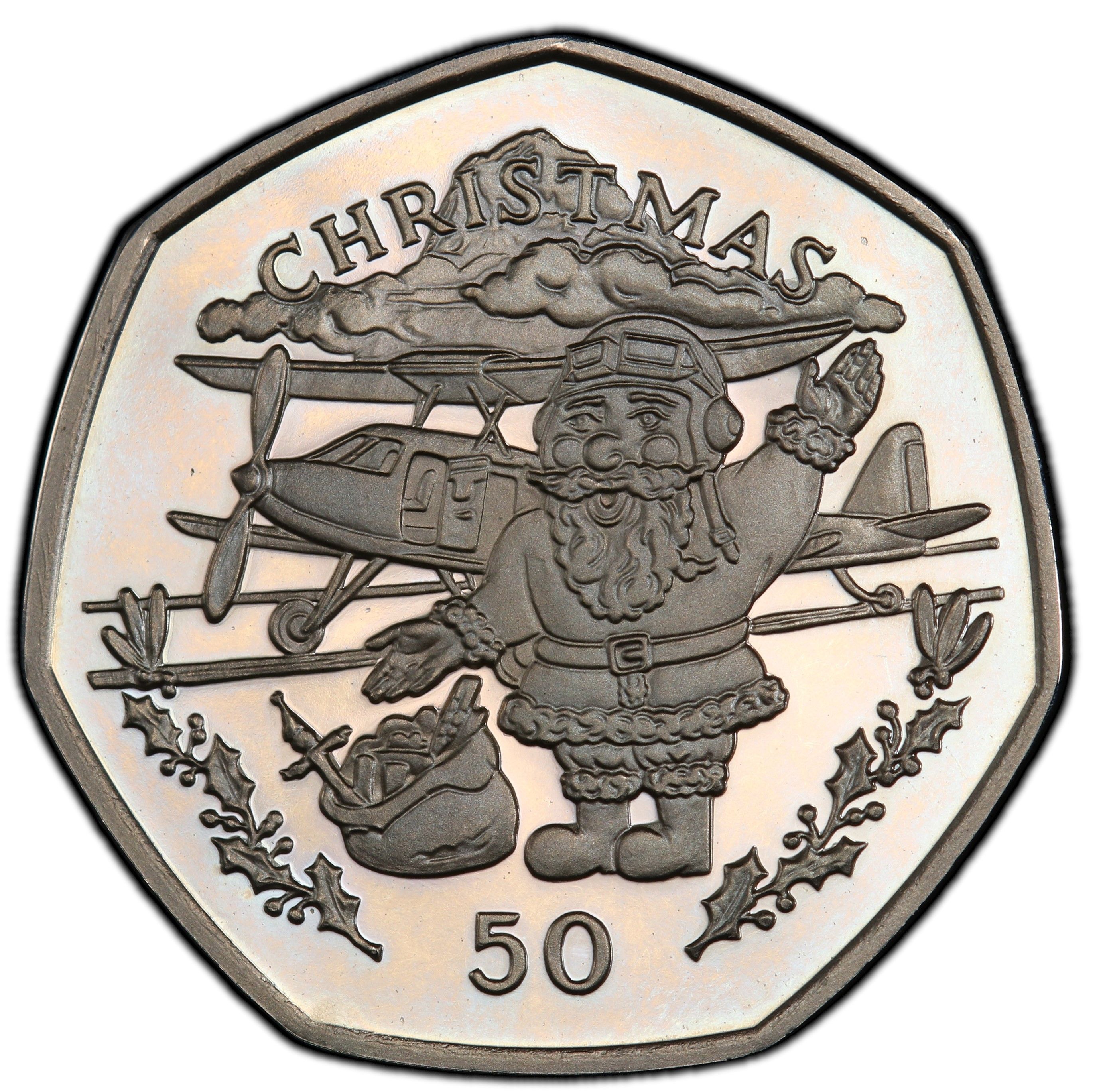 Gibraltar 50 Pence - Elizabeth II Christmas; Silver Proof